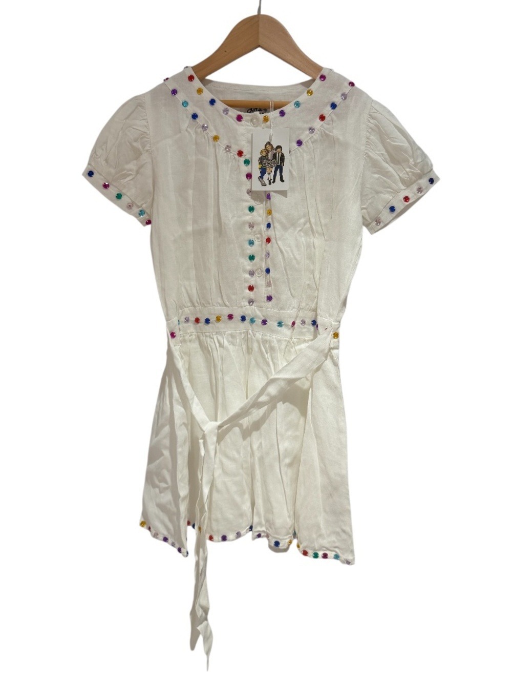 LOLA + THE BOYS white lightweight dress with gems - size 6